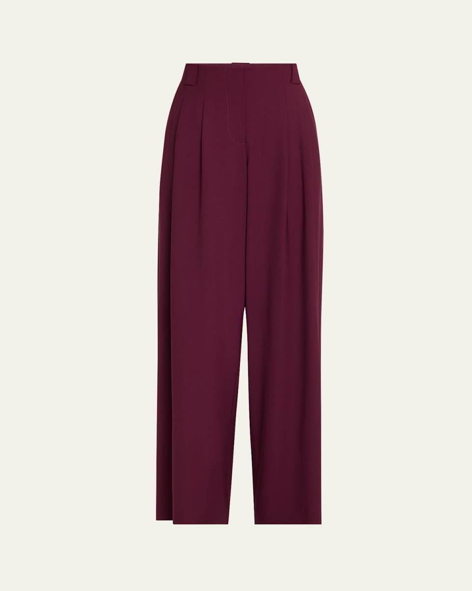 Wyatt Pleated High-Rise Wide-Leg Pants